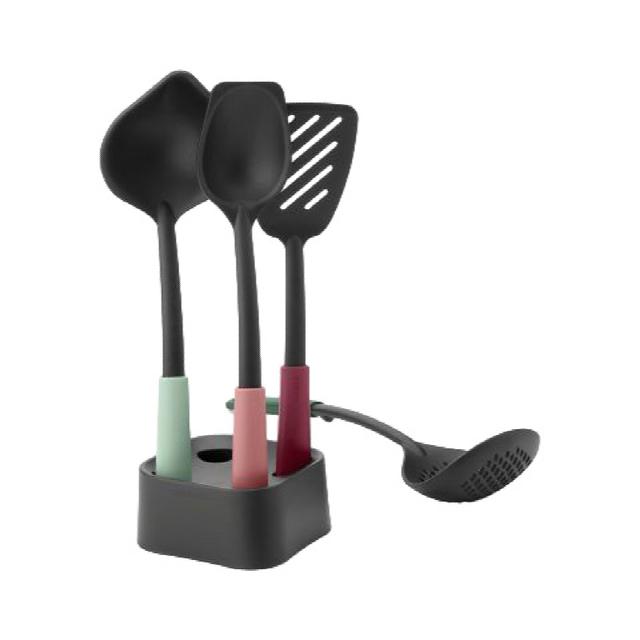 Keukengerei set 5 delig incl houder