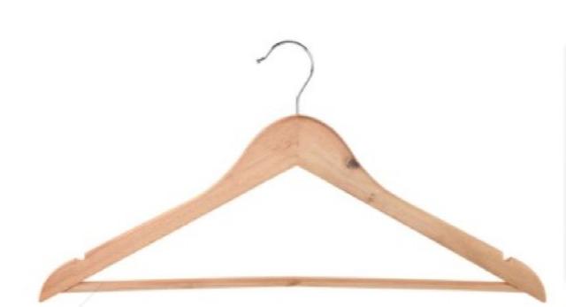 Kledinghanger hout met broeklat en inkeping set 3