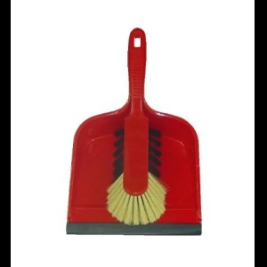 Vloerblik met veger rood