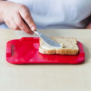 Plateau voor smeren en snijden rood Melamine 220x170mm